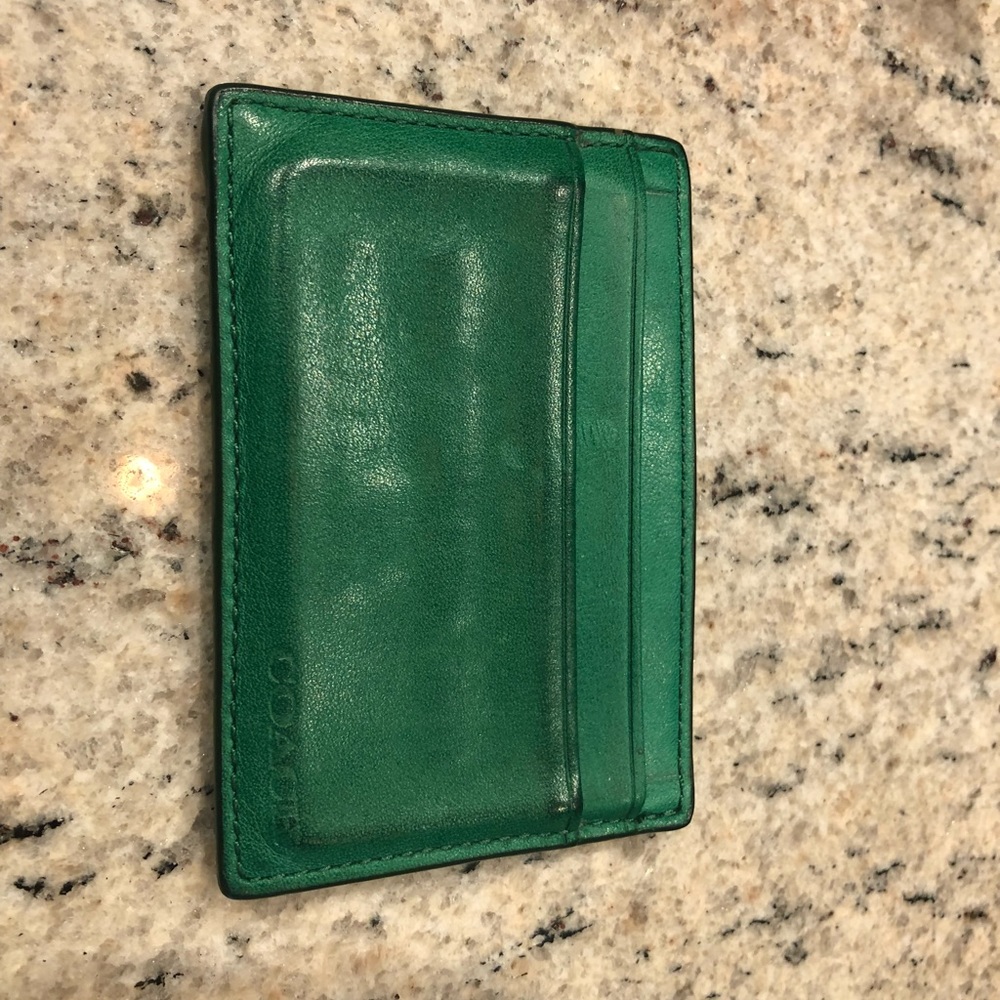 Men’s Coach Green Leather Card Case